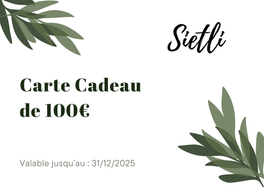 Carte cadeau Sietli 2024-2025 Sietli Paris